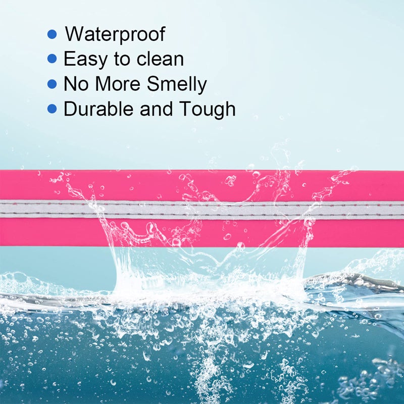 NIMBLE Dog Collar Waterproof Pet Collars Anti-Odor Durable Adjustable Polyester Soft with Reflective Cloth Stripe Basic Dog Collars S/M/L Sizes (Large (15.35â€-24.8â€inches), Pink) - Image 3